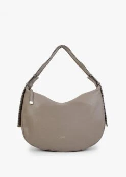 Abro Taupe Leather Hobo Bag