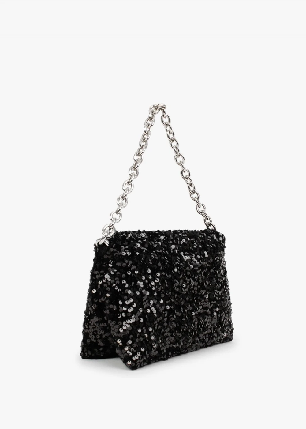 Abro Black Sequin Chain Strap Cross-Body Bag 2 Abro Black Sequin Chain Strap Cross-Body Bag - Image 2