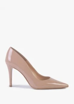 Acourt Beige Patent High Heel Court Shoes
