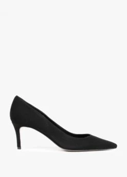 Acourt Black Suede Mid Heel Court Shoes