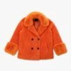 Fiona Short Orange Wool Coat