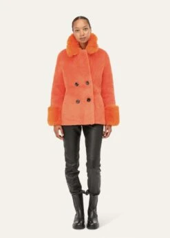 Fiona Short Orange Wool Coat -Daniel Footwear Shop ad fiona short p142329 203185 image