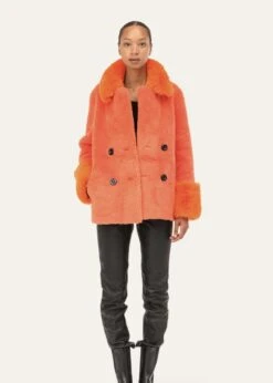 Fiona Short Orange Wool Coat -Daniel Footwear Shop ad fiona short p142329 203186 image