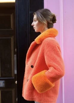 Fiona Short Orange Wool Coat -Daniel Footwear Shop ad fiona short p142329 203187 image