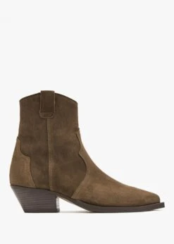 Alpe Addax Tan Suede Western Ankle Boots