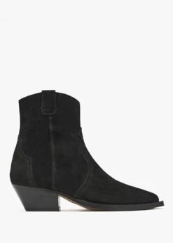 Alpe Addax Black Suede Western Ankle Boots