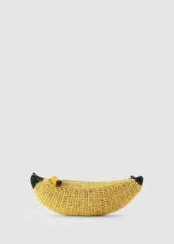 Anya Hindmarch Women's Banana Raffia Yellow Cross Body Bag