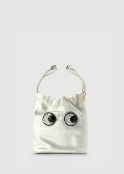 Anya Hindmarch Women's Drawstring Pearl White Clutch Bag