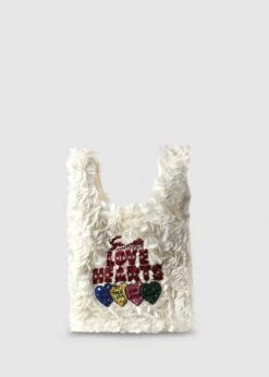 Anya Hindmarch Women's Love Hearts Mini White Tote Bag