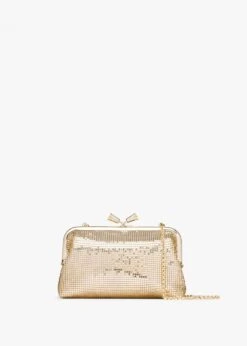 Anya Hindmarch Mesh Maud Gold Tassel Clutch Bag