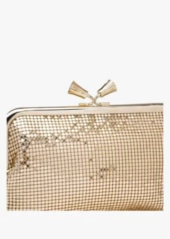 Anya Hindmarch Mesh Maud Gold Tassel Clutch Bag -Daniel Footwear Shop ah maud clutch tassel p136102 201147 image