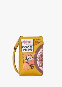 Anya Hindmarch Anya Brands Coco Pops Mustard Leather Zip Phone Pouch On A Strap