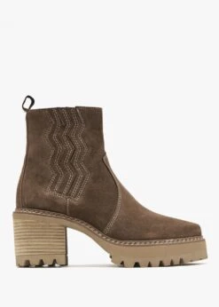 Alpe Airedale Tan Suede Platform Heeled Boots