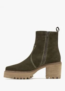 Alpe Airedale Khaki Suede Platform Heeled Boots -Daniel Footwear Shop airedale p135861 200582 image
