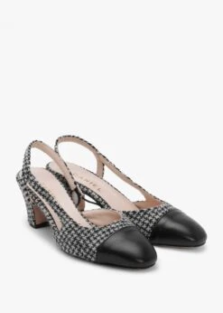 Akira Black Houndstooth Block Heel Slingbacks -Daniel Footwear Shop akira p135434 195808 image