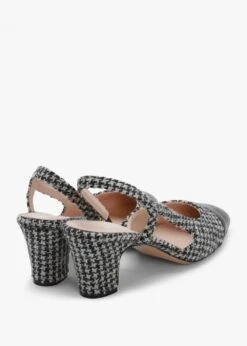 Akira Black Houndstooth Block Heel Slingbacks -Daniel Footwear Shop akira p135434 195809 image