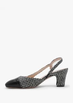 Akira Black Houndstooth Block Heel Slingbacks -Daniel Footwear Shop akira p135434 195810 image
