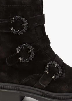 Alpe Akita Black Suede Jeweled Biker Boots -Daniel Footwear Shop akita p135862 203651 image
