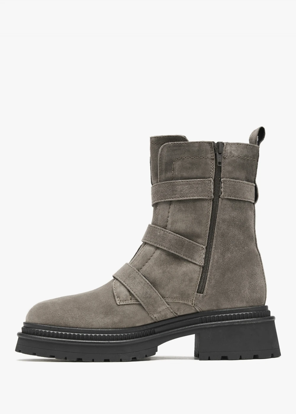 Alpe Akita Grey Suede Jeweled Biker Boots 4 Alpe Akita Grey Suede Jeweled Biker Boots - Image 4