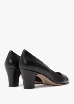 Akuna Black Leather Block Heel Court Shoes -Daniel Footwear Shop akuna black leather block heel court shoes p135603 202725 image