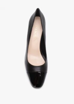Akuna Black Leather Block Heel Court Shoes -Daniel Footwear Shop akuna black leather block heel court shoes p135603 202726 image