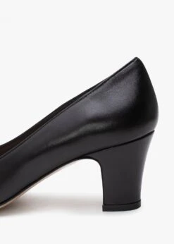 Akuna Black Leather Block Heel Court Shoes -Daniel Footwear Shop akuna black leather block heel court shoes p135603 202728 image