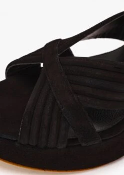 Aloha Black Suede Platform Heeled Sandals -Daniel Footwear Shop aloha black suede platform heeled sandals p142310 203175 image