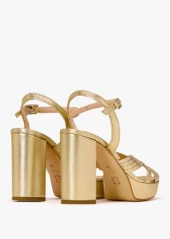 Aloha Gold Leather Platform Heeled Sandals -Daniel Footwear Shop aloha p142309 203178 image