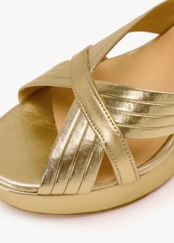 Aloha Gold Leather Platform Heeled Sandals -Daniel Footwear Shop aloha p142309 203179 image