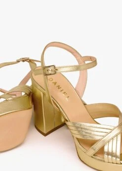 Aloha Gold Leather Platform Heeled Sandals -Daniel Footwear Shop aloha p142309 203180 image