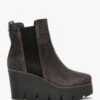 Alpe Alpaca Grey Suede Wedge Ankle Boots
