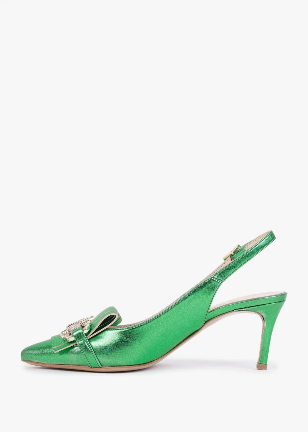 Alunar Green Leather Sling Back Heels 5 Alunar Green Leather Sling Back Heels - Image 5