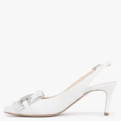 Alunar White Leather Sling Back Heels -Daniel Footwear Shop alunar p132544 182633 image