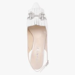 Alunar White Leather Sling Back Heels -Daniel Footwear Shop alunar p132544 182634 image