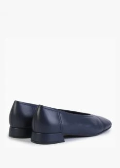 Angled Navy Leather Square Toe Pumps -Daniel Footwear Shop angled p134462 196549 image