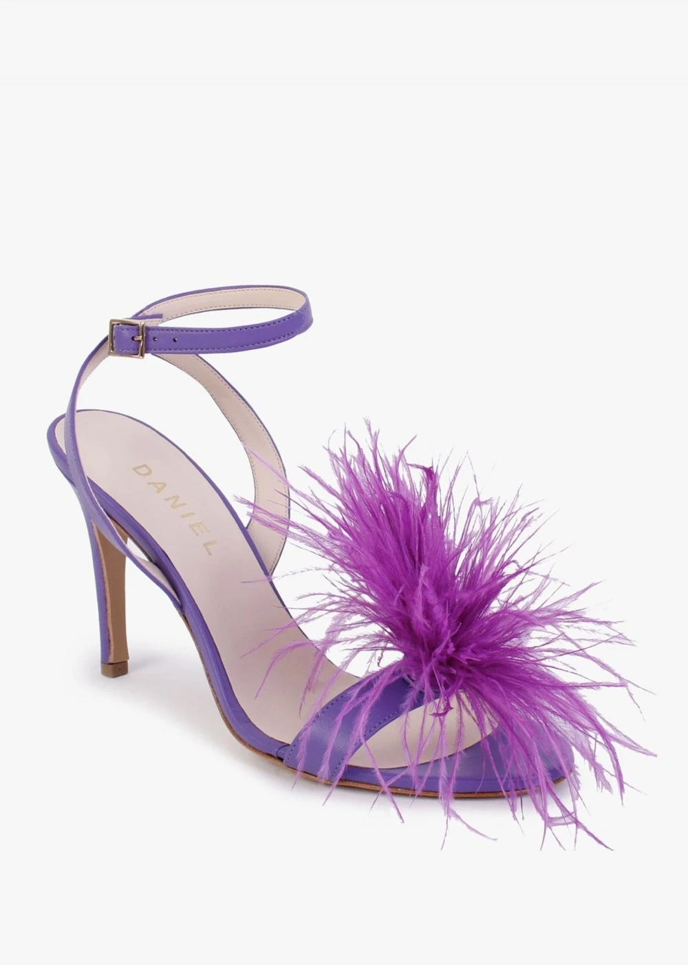 Anost Purple Leather Feather Heeled Sandals 2 Anost Purple Leather Feather Heeled Sandals - Image 2