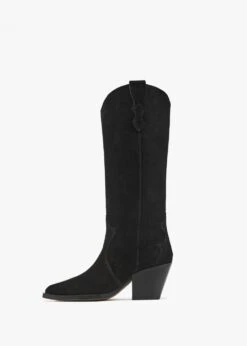 Alpe Aquatic Black Suede Western Knee Boots -Daniel Footwear Shop aquatic p136125 201186 image