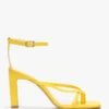 Aricky Yellow Leather Strappy Heeled Sandals