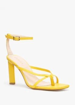 Aricky Yellow Leather Strappy Heeled Sandals -Daniel Footwear Shop aricky p124065 199740 image