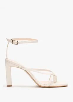 Aricky Beige Leather Strappy Heeled Sandals