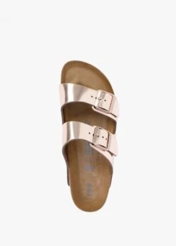 Birkenstock Arizona Soft Foot-Bed Metallic Copper Two Bar Mules -Daniel Footwear Shop arizona soft foot bed metallic copper two bar mules p125426 202169 image