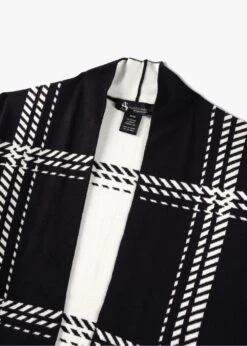 Black & White Knitted Long-Line Cardigan -Daniel Footwear Shop as a42278 p135957 217185 image