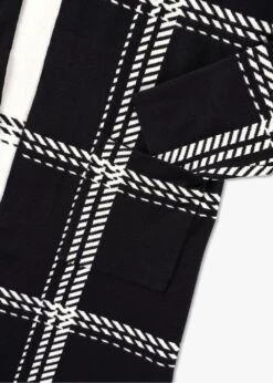 Black & White Knitted Long-Line Cardigan -Daniel Footwear Shop as a42278 p135957 217186 image