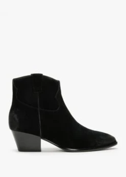 Ash Houston Black Suede Western Boots
