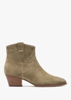 Ash Houston Dune Suede Western Ankle Boots