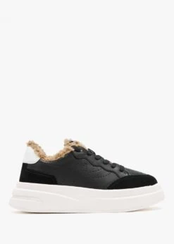 Ash Impuls Fur Black White Chrome Free Leather Platform Trainers