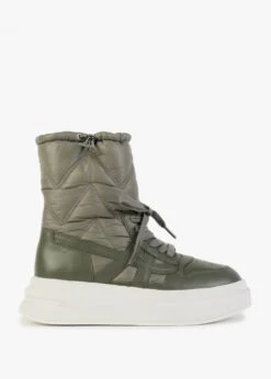 Ash Indigo Leaf Puffy Quilted Trainer Boots