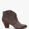 Ash Jalouse Brown Suede Western Ankle Boots
