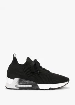 Ash Larsen Black Ribbed Knit Trainers