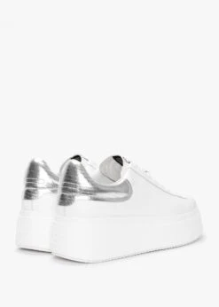 Ash Moby White Silver Leather Chunky Trainers -Daniel Footwear Shop ash moby it p134477 196566 image